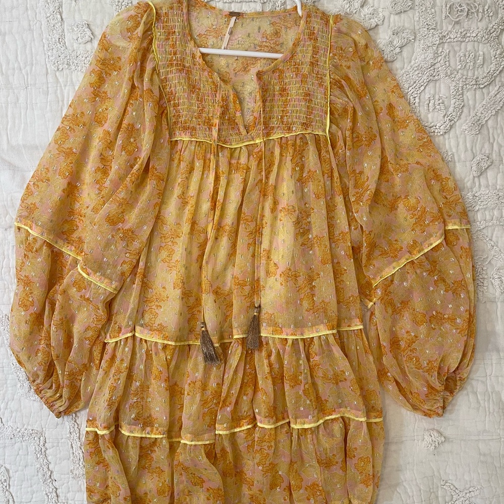Free People sparkle layered mini dress size S